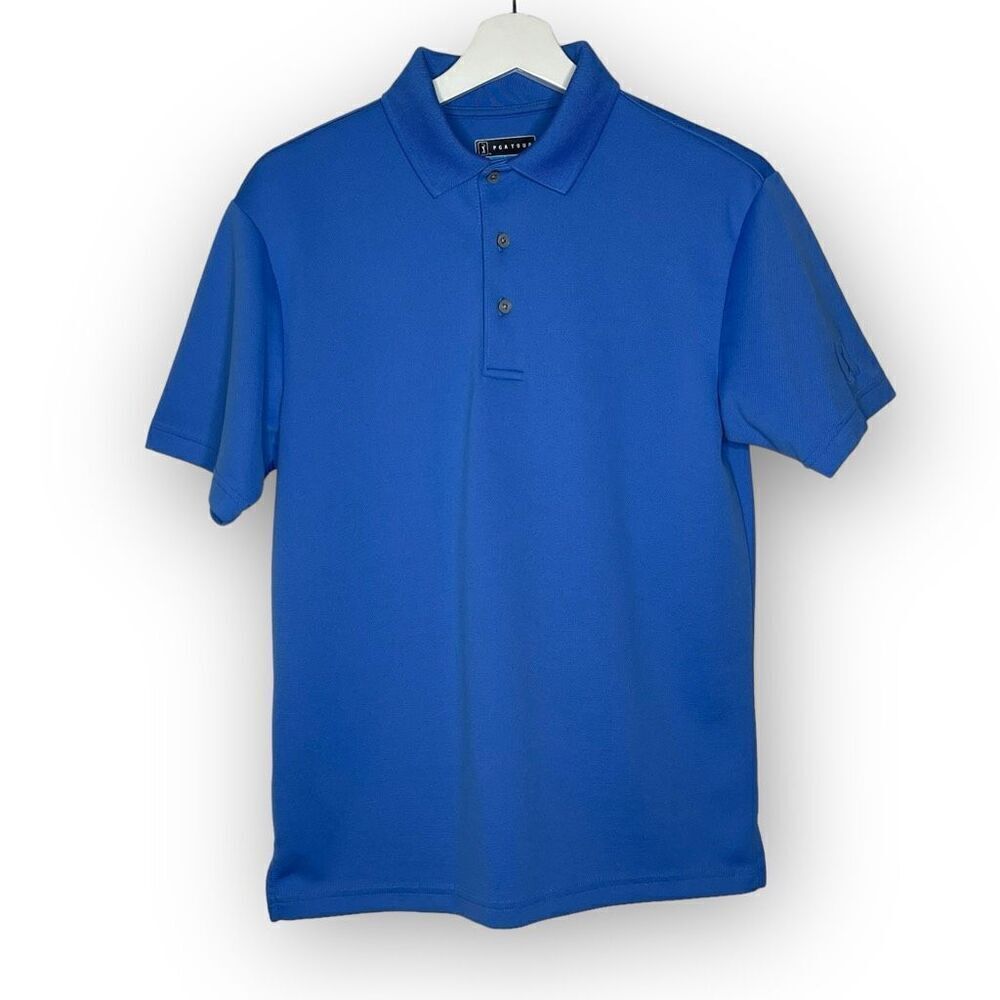 PGA Tour Airflux Golf Polo Turquoise Blue Short Sleeve Men’s Size Small